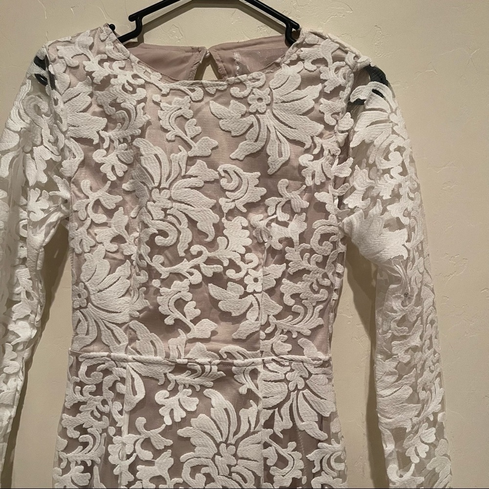 Missguided bridal white long sleeve open back long - Picture 2 of 8